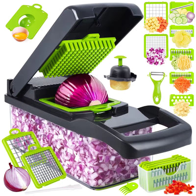 14-in-1 Multi-Functional Vegetable Chopper & Mandoline Slicer Set