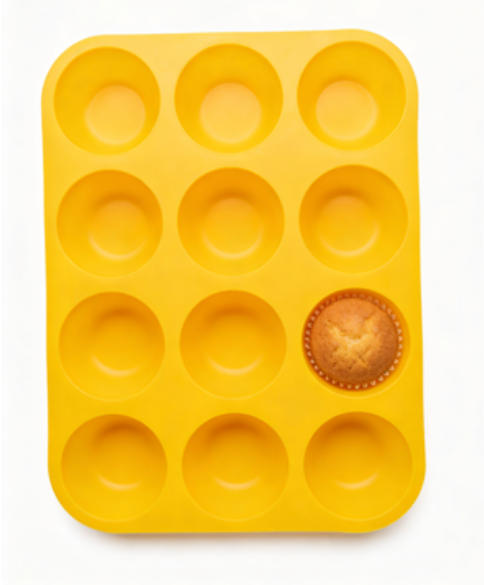 Shopify Product Images & Descriptions for European & American Markets Yellow 12-Cavity Round Silicone Mold Collection