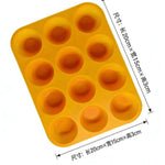Shopify Product Images & Descriptions for European & American Markets Yellow 12-Cavity Round Silicone Mold Collection