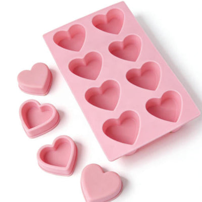Shopify Product Images & Descriptions for European & American Markets Pink 8-Cavity Heart-Shaped Silicone Mold Collection