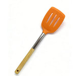 Shopify Product Images & Descriptions for European & American Markets Orange Wooden Handle Silicone Slotted Spatula Collection