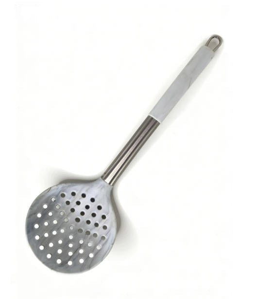 Shopify Product Images & Descriptions for European & American Markets Gray White Marble-Effect Silicone Skimmer Ladle Collection