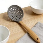 Shopify Product Images & Descriptions for European & American Markets Light Gray Wooden Handle Silicone Skimmer Ladle Collection