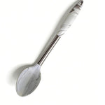 Shopify Product Images & Descriptions for European & American Markets Gray White Marble-Effect Knife-Spoon Fusion Utensil Collection