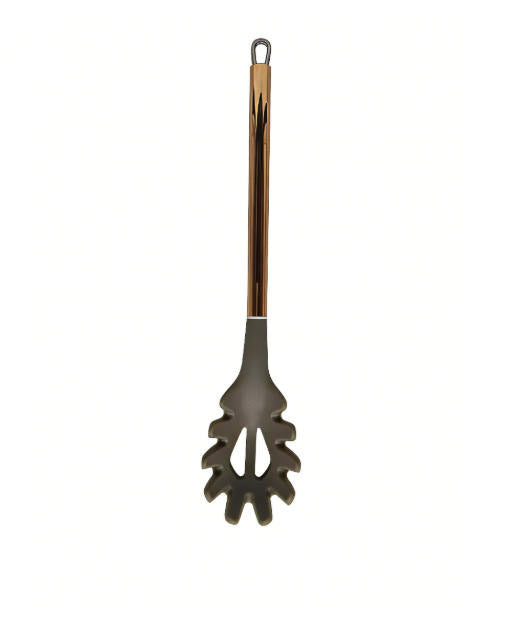 Shopify Product Images & Descriptions for European & American Markets Rose Gold Metal Handle with Dark Gray Silicone Head Kitchen Tool Collection