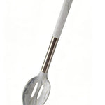 Shopify Product Images & Descriptions for European & American Markets Gray White Marble-Effect Ladle with Oval Cutouts Collection