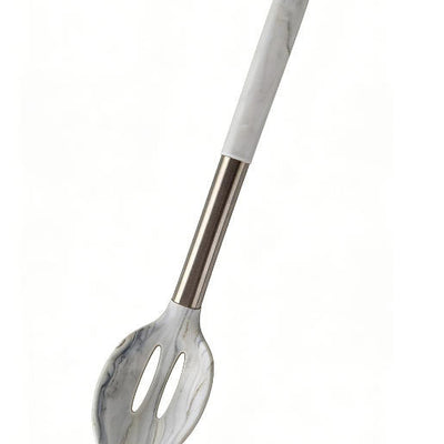 Shopify Product Images & Descriptions for European & American Markets Gray White Marble-Effect Ladle with Oval Cutouts Collection