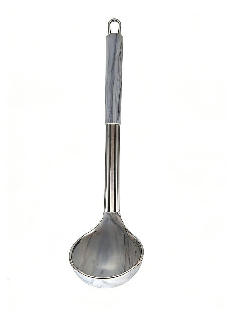 Shopify Product Images & Descriptions for European & American Markets Gray White Marble-Effect Long-Handled Soup Ladle Collection