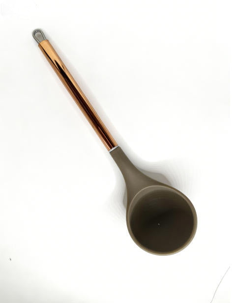 Shopify Product Images & Descriptions for European & American Markets Rose Gold Metal Handle with Dark Gray Silicone Head Kitchen Tool Collection