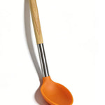 Professional Heat Resistant Silicone Spoon with Natural Wood Handle - BPA Free, Non-Stick Cooking Tool