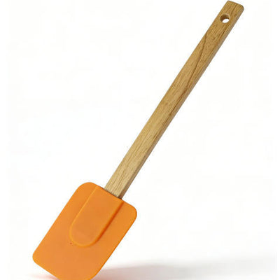 Premium Heat-Resistant Silicone Spatula with Natural Wood Handle - Professional Kitchen Tool