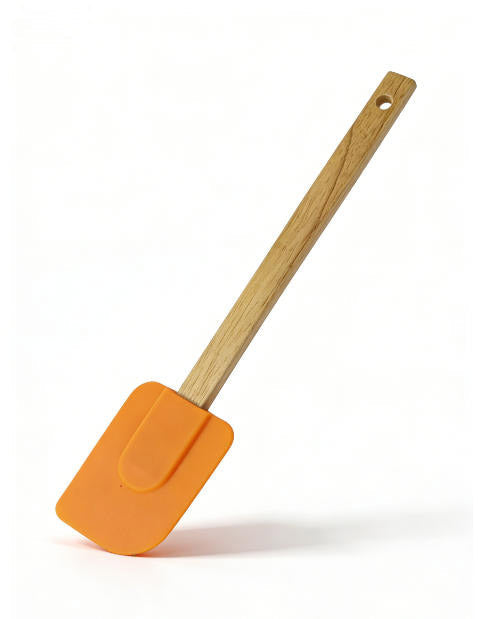 Premium Heat-Resistant Silicone Spatula with Natural Wood Handle - Professional Kitchen Tool