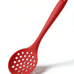 Premium Heat-Resistant Red Silicone Ladle - Professional Kitchen Draining Tool