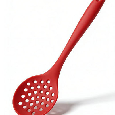 Premium Heat-Resistant Red Silicone Ladle - Professional Kitchen Draining Tool