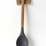 Premium Heat-Resistant Silicone Ladle with Natural Wood Handle - Professional Kitchen Tool
