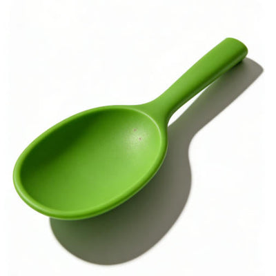 Premium Heat-Resistant Bright Green Silicone Spoon - One-Piece Modern Design