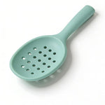 Premium Heat-Resistant Pastel Light Blue Silicone Slotted Spoon - Modern Kitchen Tool