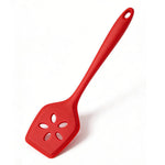 Premium Heat-Resistant Red Silicone Slotted Turner - Professional Kitchen Tool