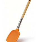 Premium Heat-Resistant Silicone Spatula with Natural Wood Handle - Professional Kitchen Tool