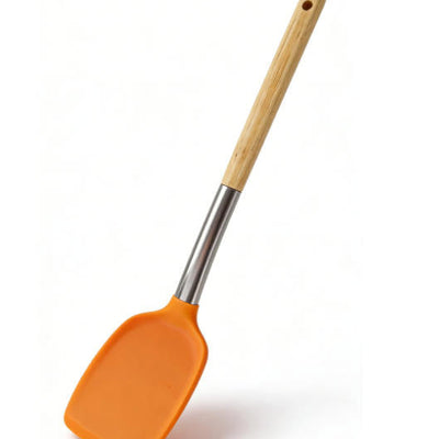 Premium Heat-Resistant Silicone Spatula with Natural Wood Handle - Professional Kitchen Tool