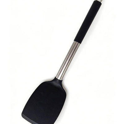 Premium Black Silicone Turner with Non-Slip Handle - Professional Grade Kitchen Tool