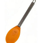 Premium Food-Grade Silicone Spoon – Heat Resistant Kitchen Utensil with Stainless Steel Handle, Elegant Orange Design