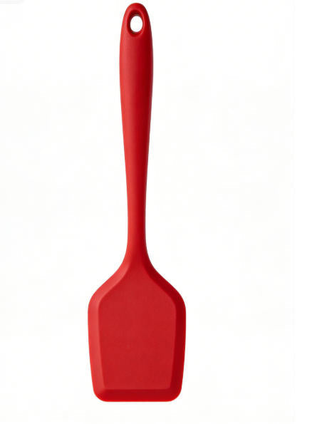 Premium Food-Grade Silicone Spatula – Heat Resistant Kitchen Utensil with Anti-Scald Handle, Vibrant Red Design