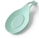 Premium Food-Grade Silicone Spatula Rest – Heat Resistant Kitchen Utensil Holder, Elegant Mint Green Design