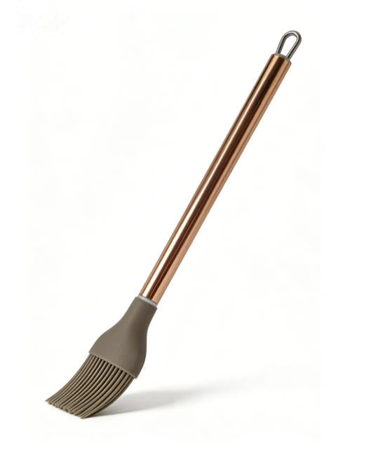 Luxury Food-Grade Silicone Basting Brush with Rose Gold Handle - Heat Resistant Kitchen Oil Brush