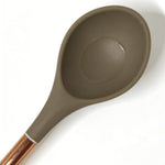 Luxury Food-Grade Silicone Ladle with Rose Gold Handle - Heat Resistant Soup Ladle