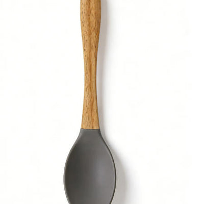 Natural Wood Handle Silicone Spoon - Food Grade Heat Resistant Cooking Spoon