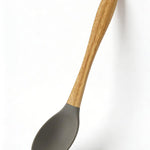 Natural Wood Handle Silicone Spoon - Food Grade Heat Resistant Cooking Spoon