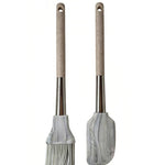 2-Piece Marble Pattern Silicone Kitchen Utensil Set - Heat Resistant Basting Brush and Spatula