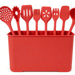 10-Piece Red Silicone Cooking Utensil Set - Heat Resistant Non-stick Kitchen Tools