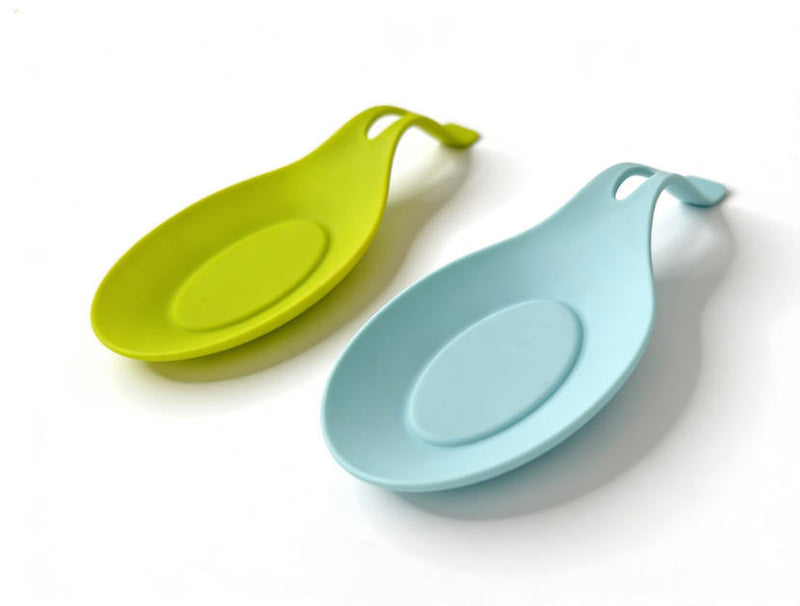 2-Piece Silicone Spoon Rest Set - Heat Resistant Kitchen Utensil Holder Product Description